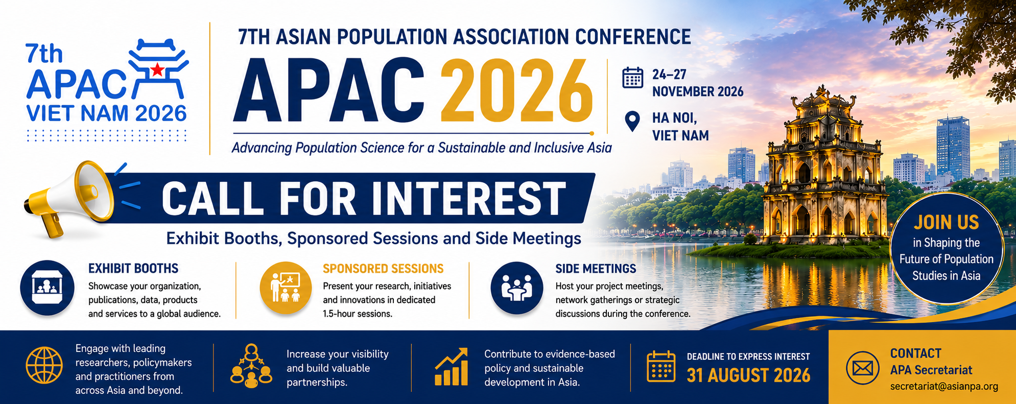 Expressions of Interest for exhibition booths, sponsored sessions, and side meetings